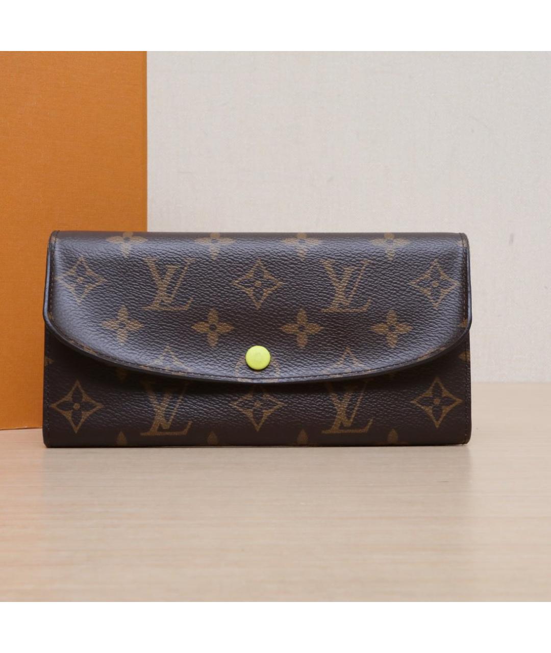 LOUIS VUITTON Коричневый кожаный кошелек, фото 10