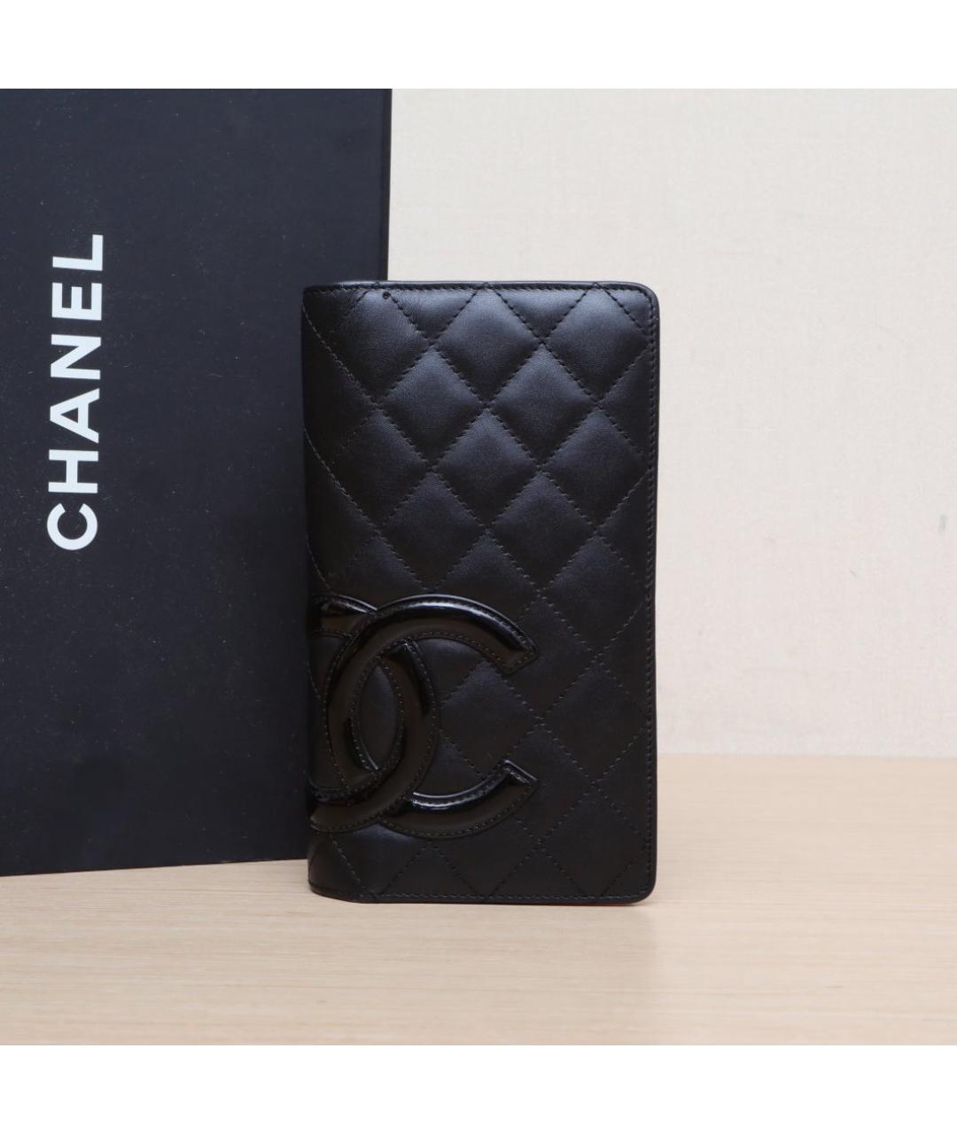 CHANEL Черный кожаный кошелек, фото 10