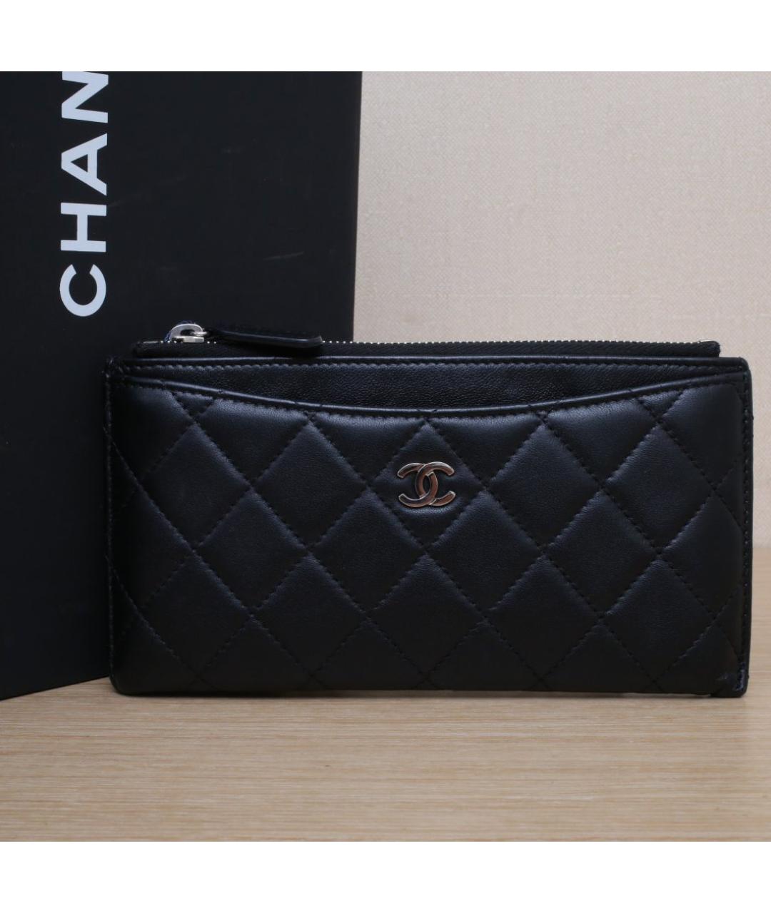 CHANEL Черный кожаный кошелек, фото 10