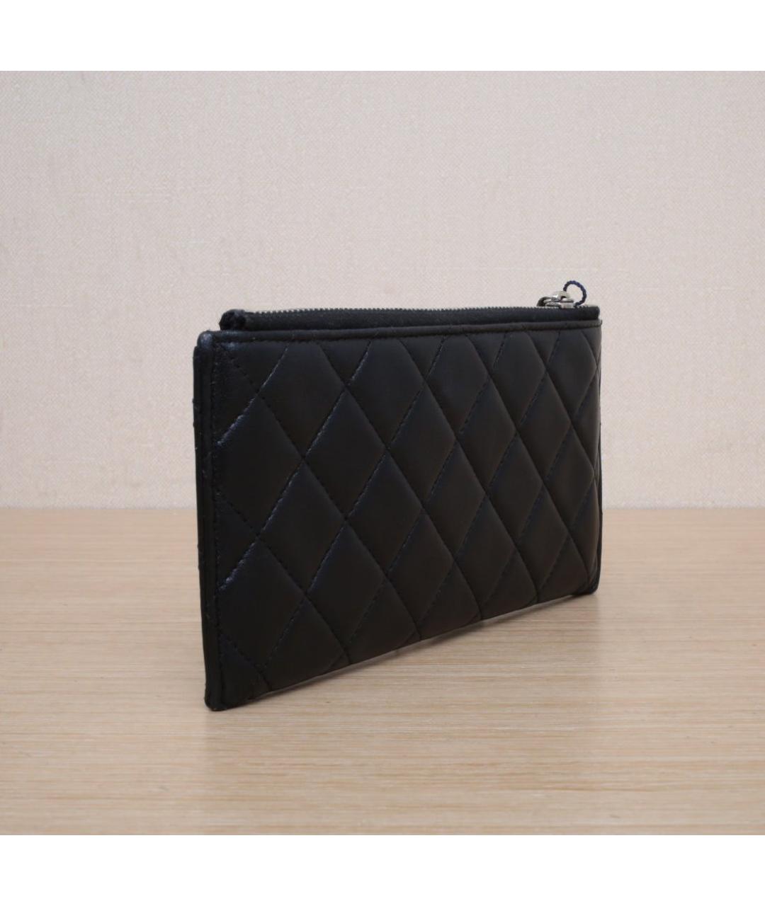 CHANEL Черный кожаный кошелек, фото 5