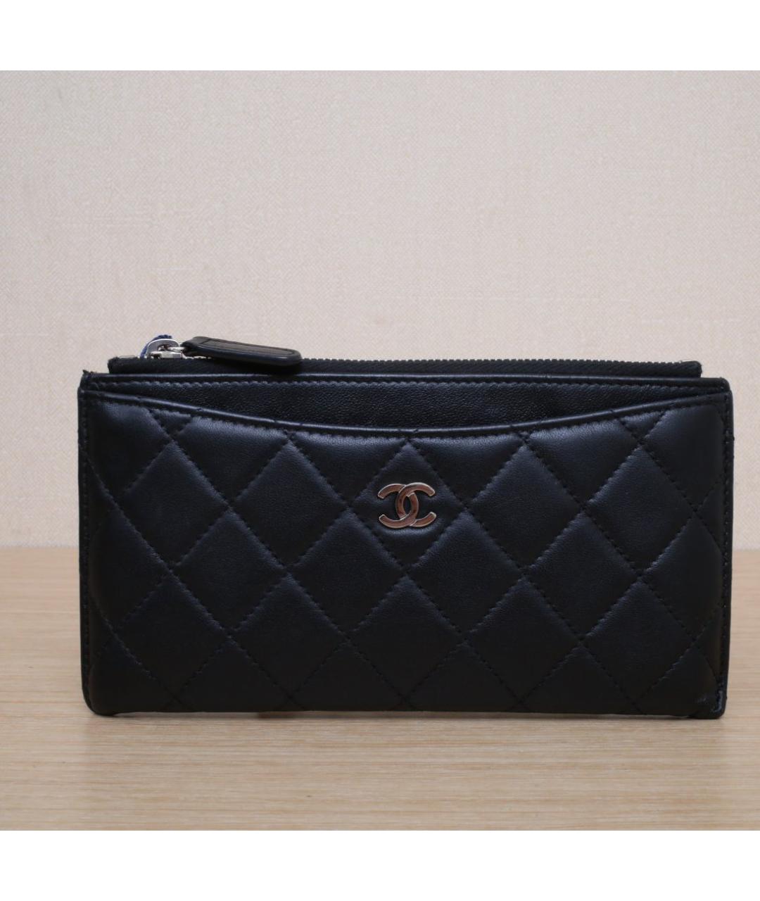 CHANEL Черный кожаный кошелек, фото 2