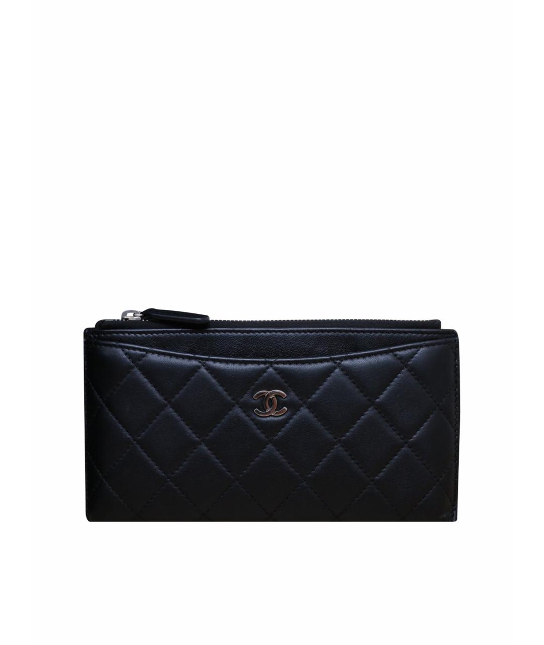 CHANEL Черный кожаный кошелек, фото 1