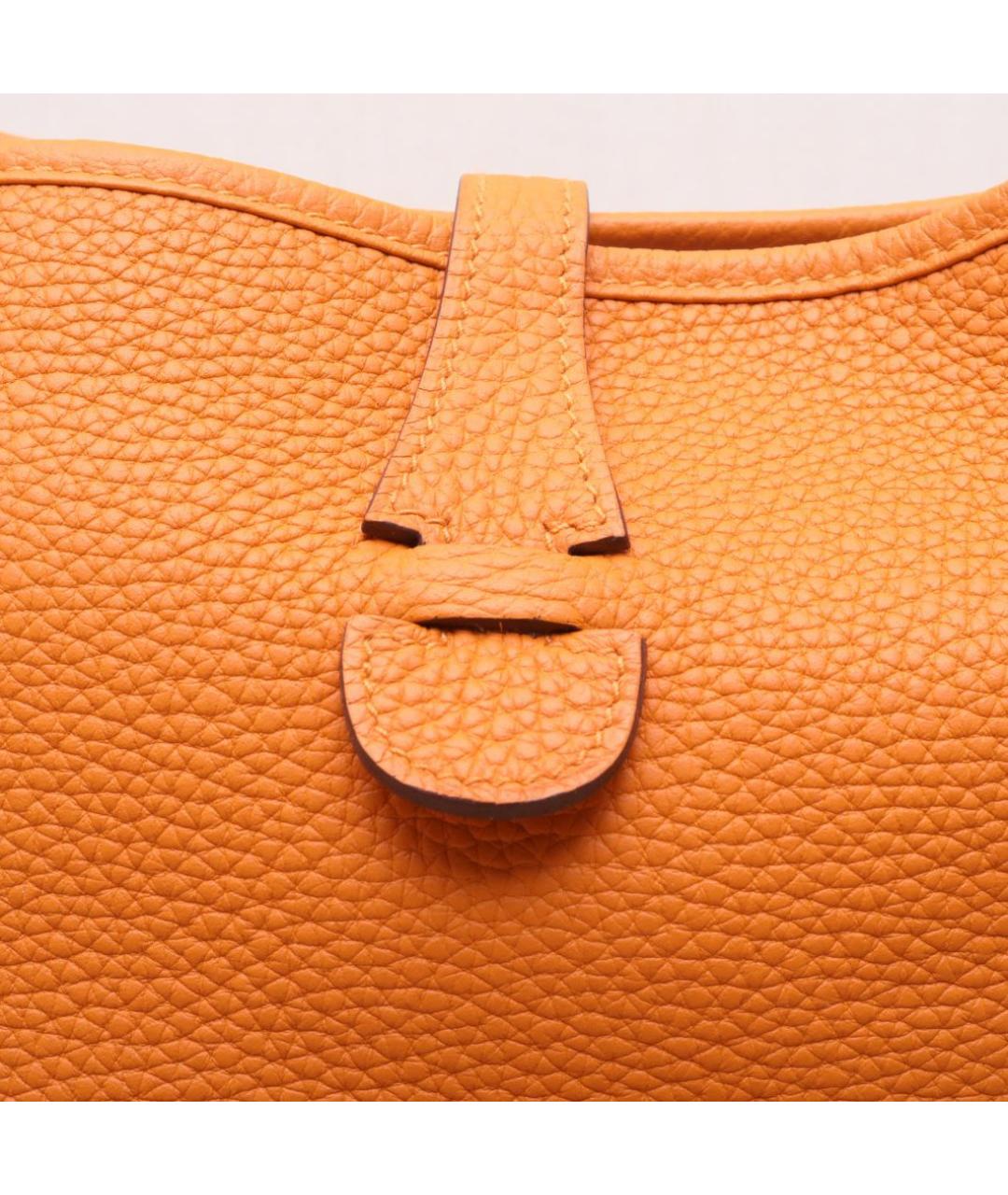 HERMES Оранжевая кожаная сумка через плечо, фото 7