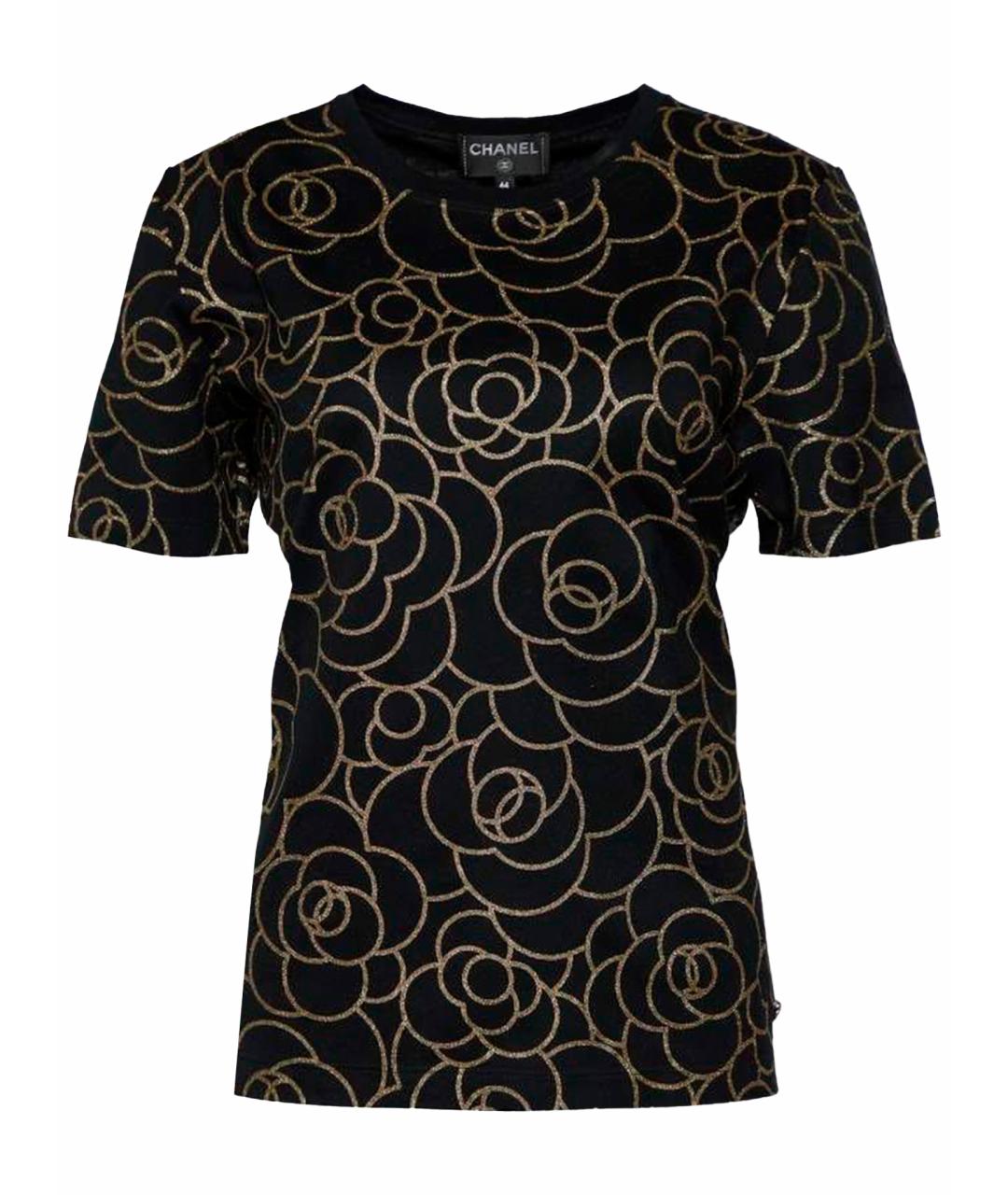 CHANEL Черная хлопковая футболка, фото 1