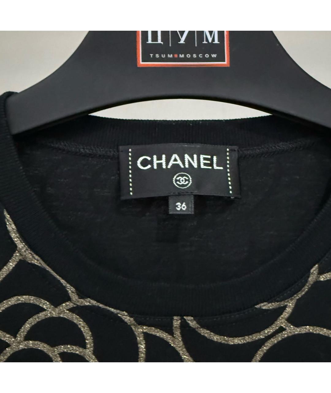 CHANEL Черная хлопковая футболка, фото 7