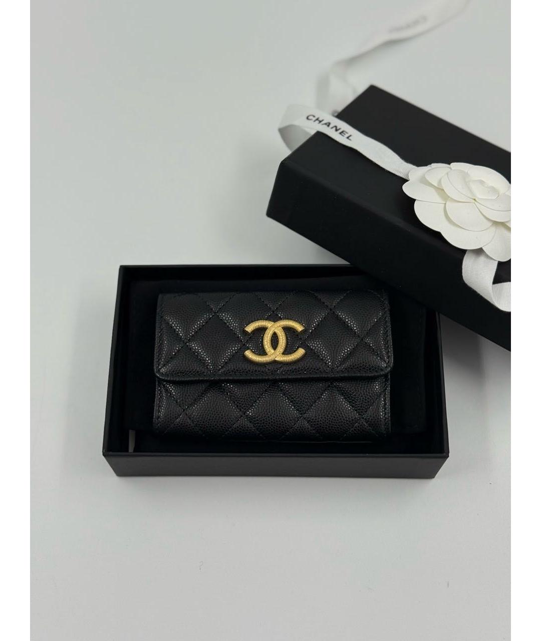 CHANEL Черный кожаный кардхолдер, фото 6