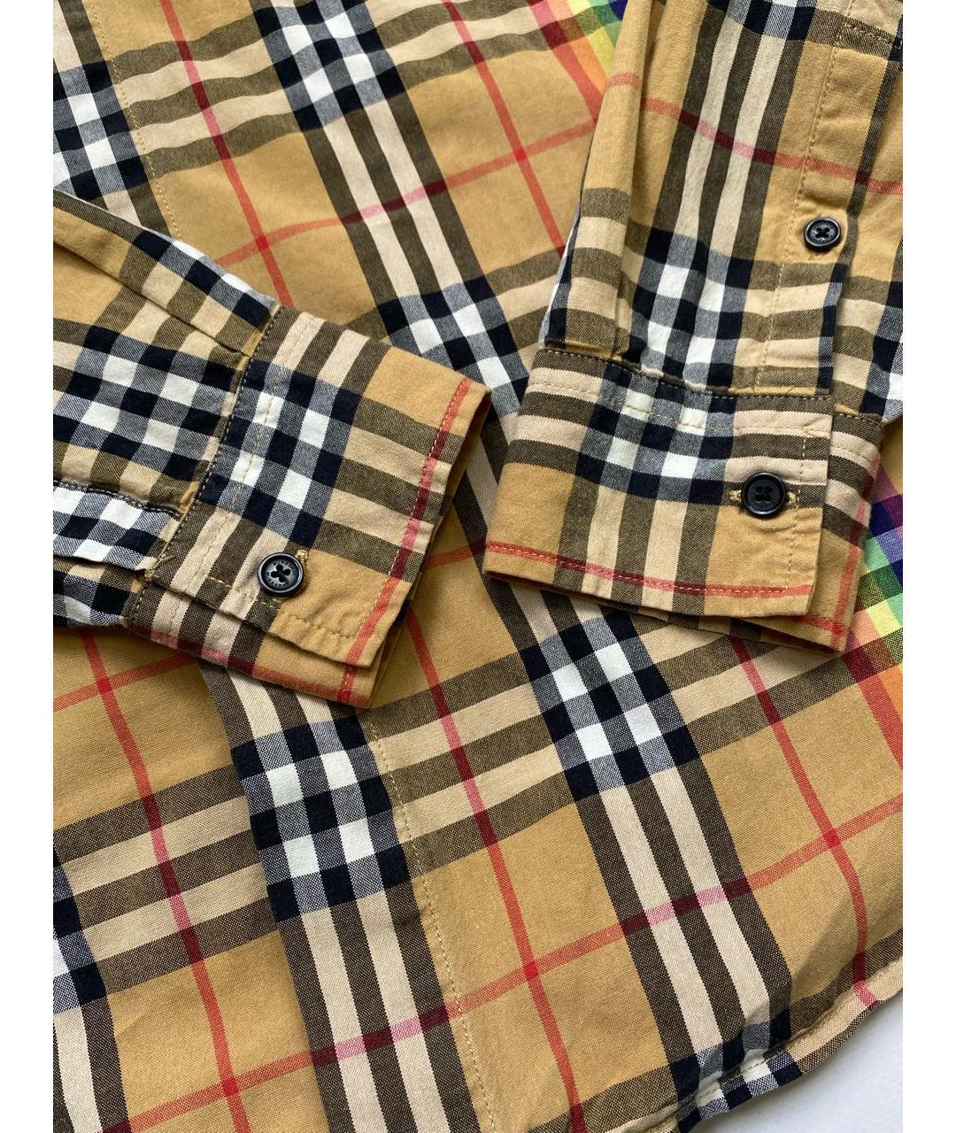 BURBERRY Горчичная хлопковая классическая рубашка, фото 4