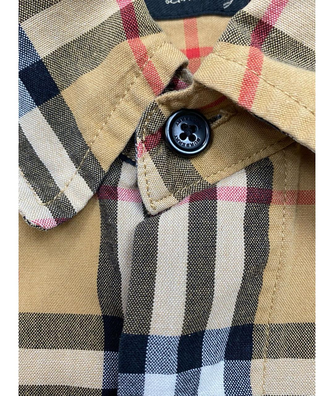 BURBERRY Горчичная хлопковая классическая рубашка, фото 5