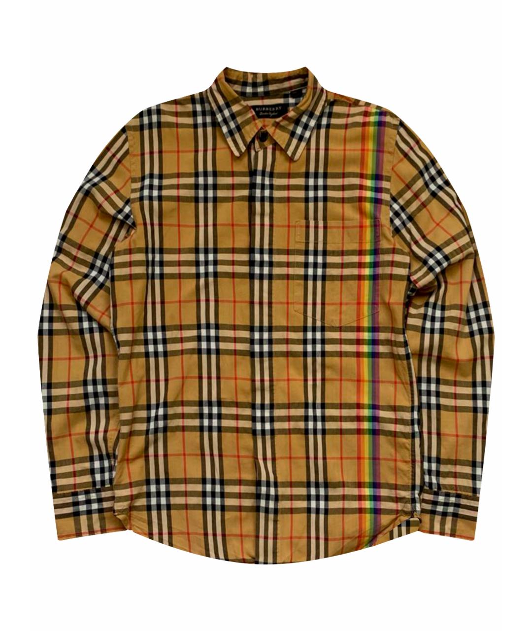 BURBERRY Горчичная хлопковая классическая рубашка, фото 1