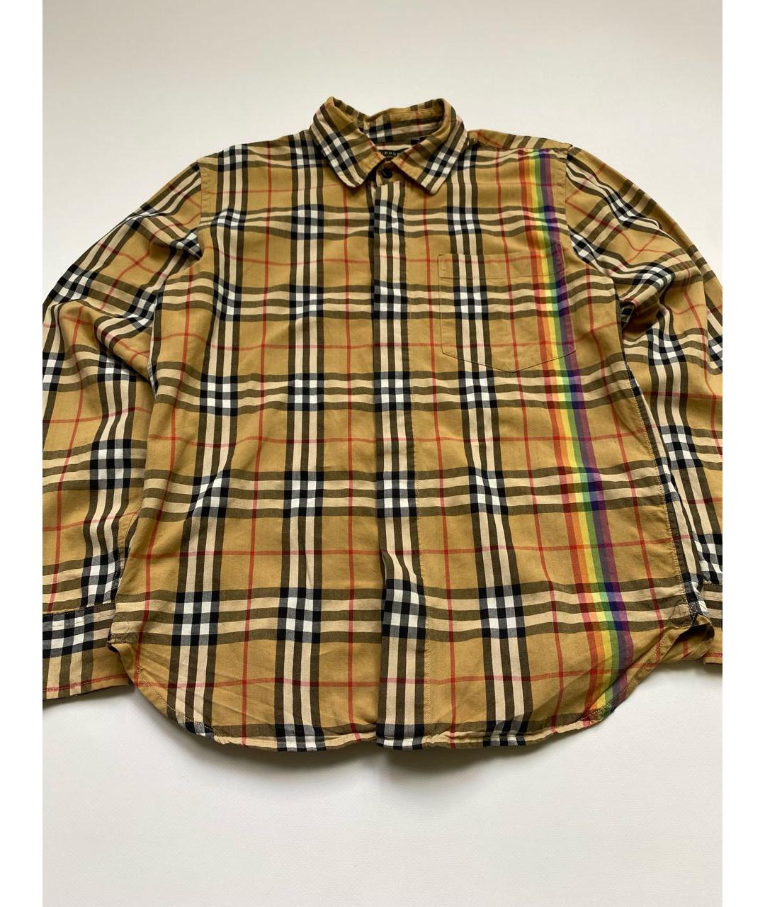 BURBERRY Горчичная хлопковая классическая рубашка, фото 2