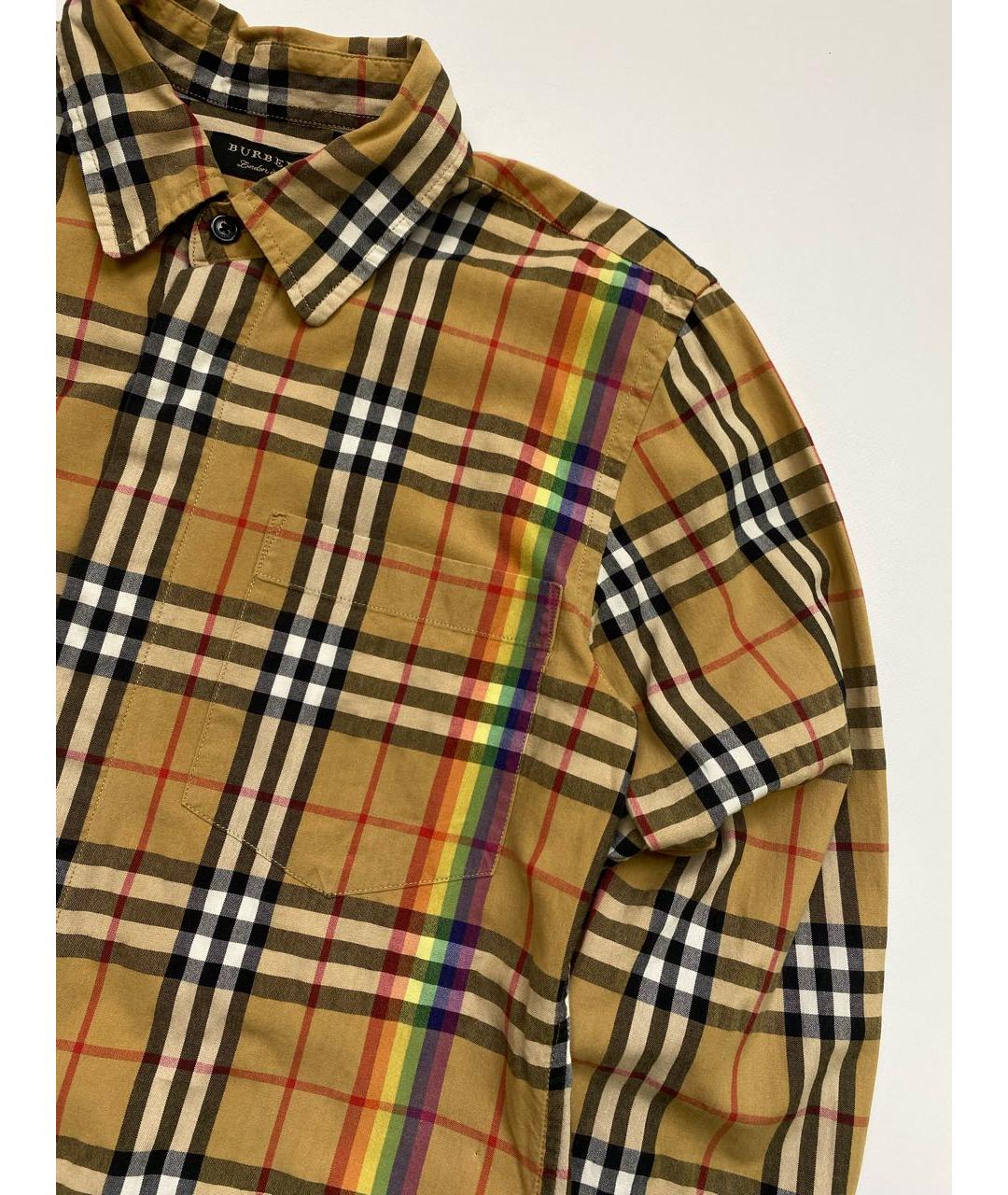 BURBERRY Горчичная хлопковая классическая рубашка, фото 3