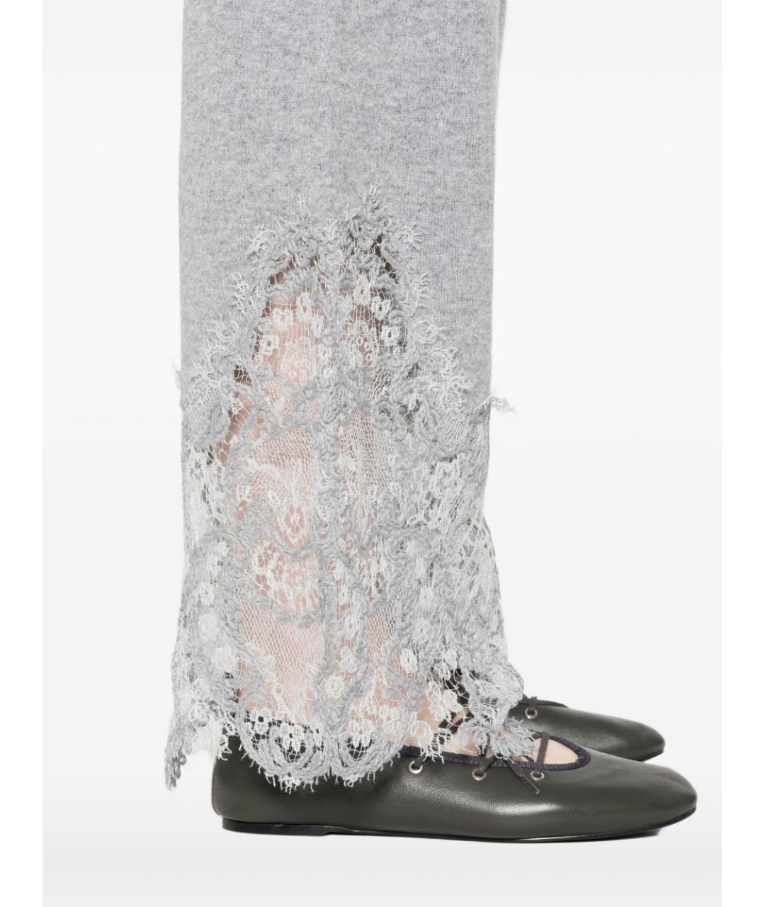 ERMANNO SCERVINO Серые кашемировые прямые брюки, фото 4