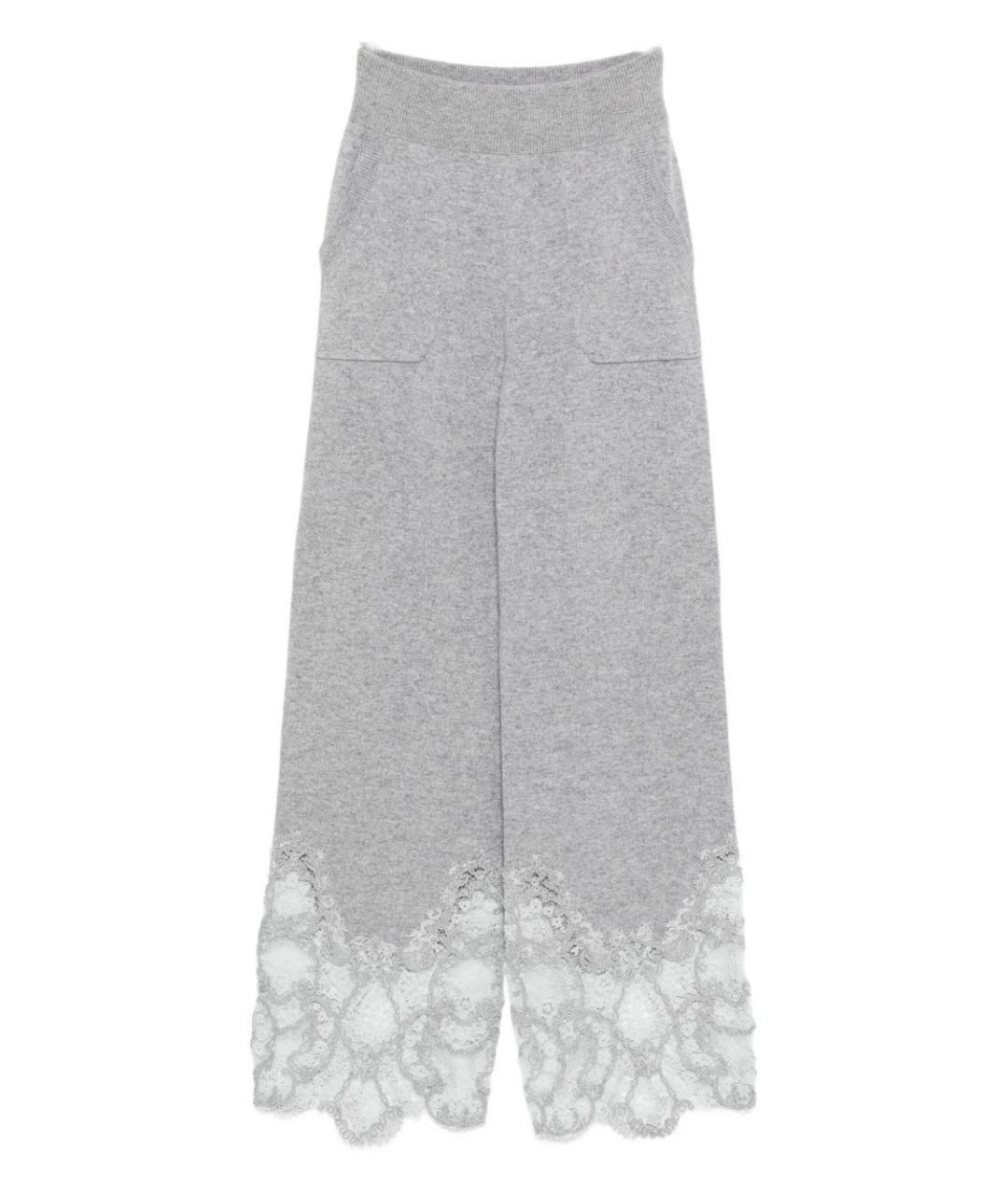 ERMANNO SCERVINO Серые кашемировые прямые брюки, фото 1