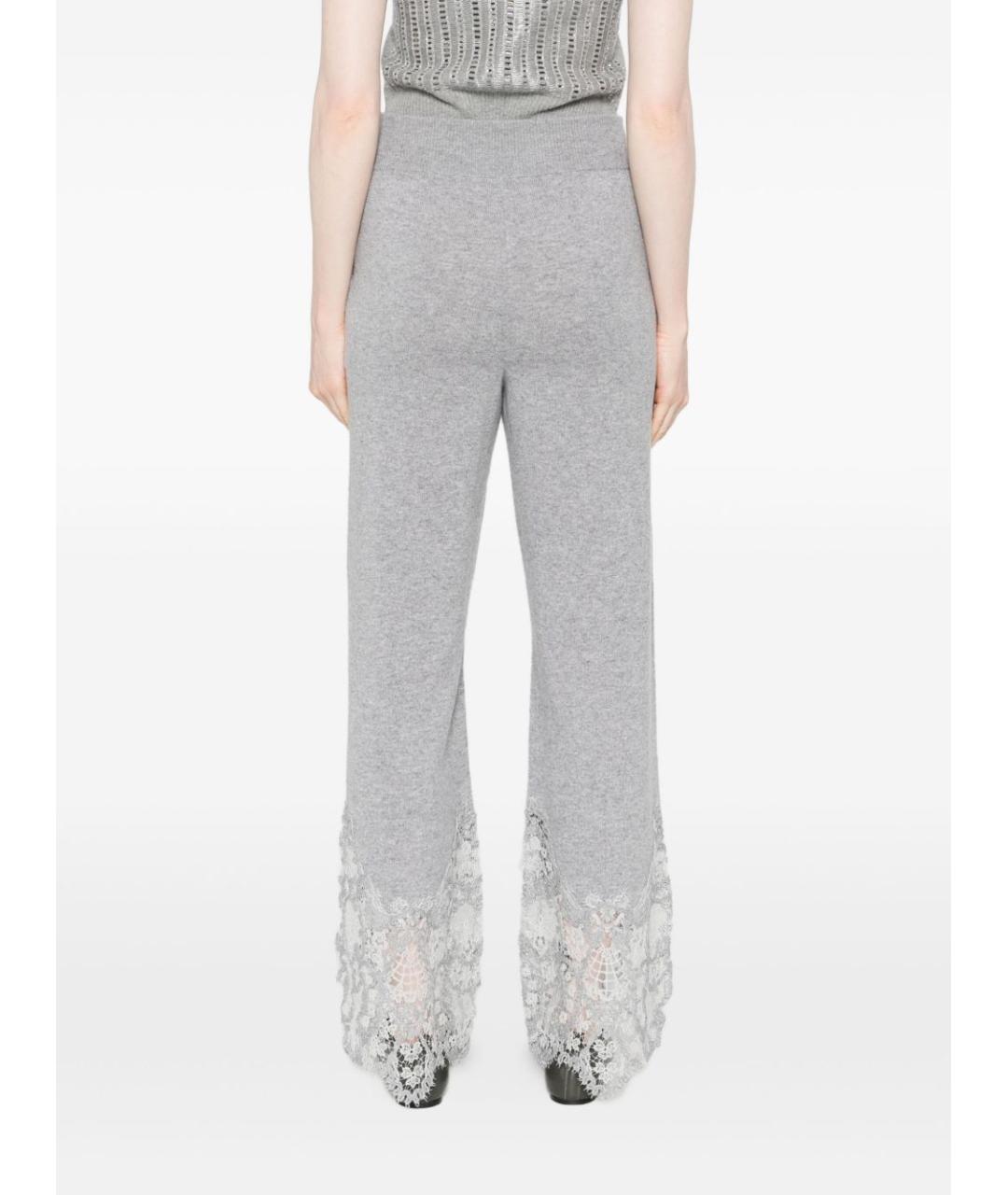 ERMANNO SCERVINO Серые кашемировые прямые брюки, фото 3