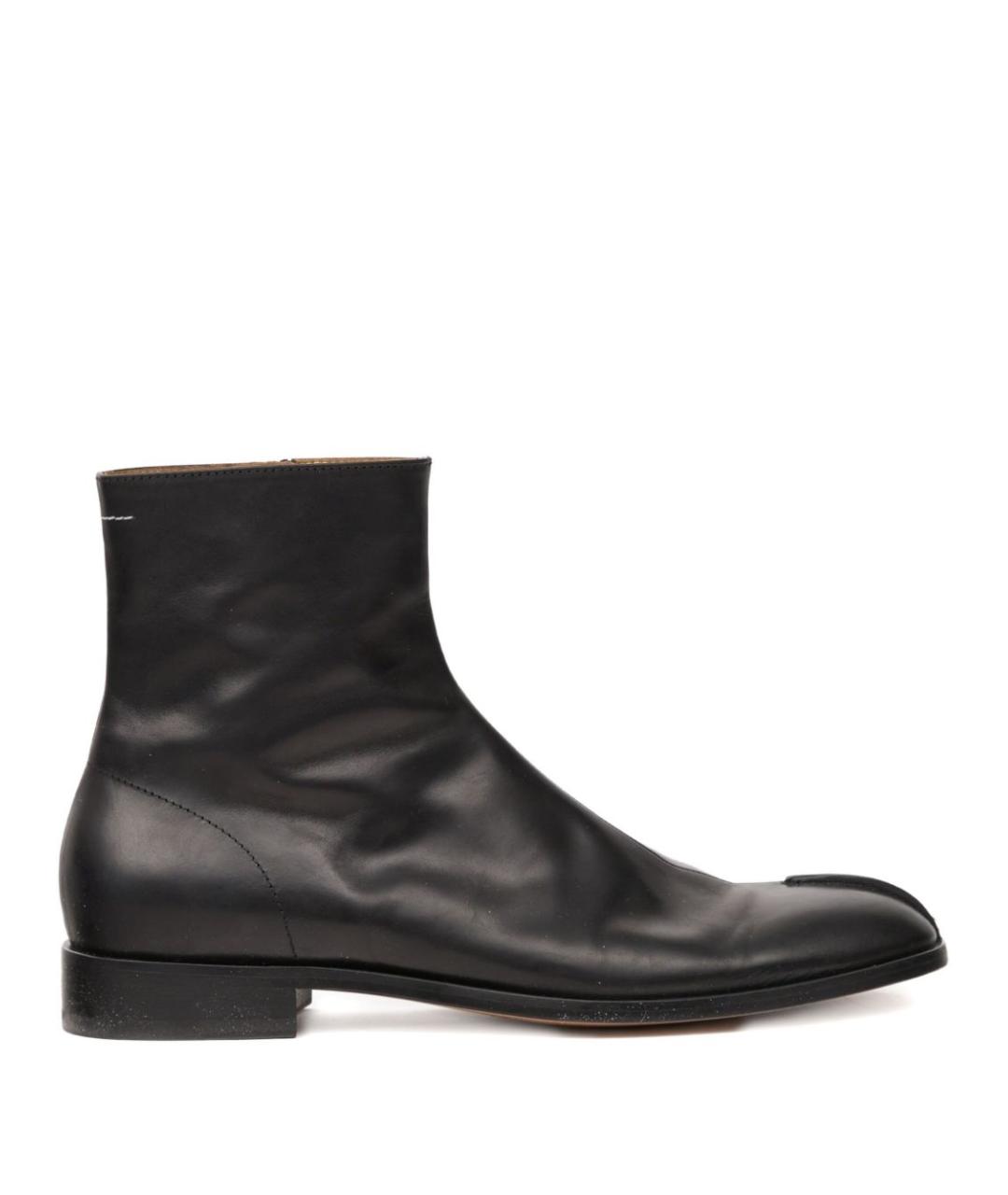 MM6 MAISON MARGIELA Черные кожаные высокие ботинки, фото 1
