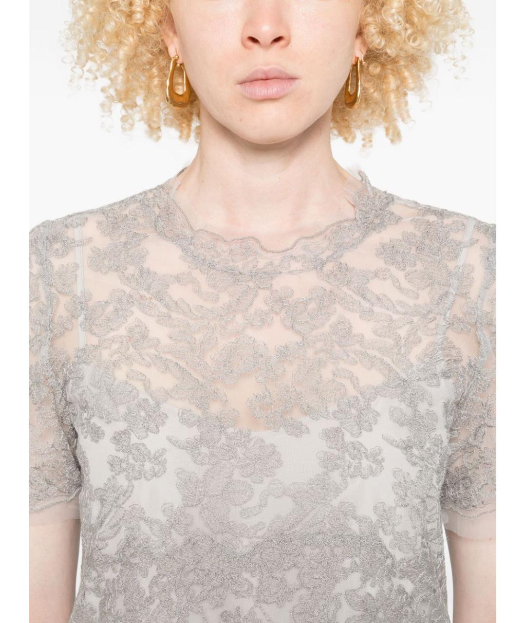 ERMANNO SCERVINO Серая футболка, фото 3