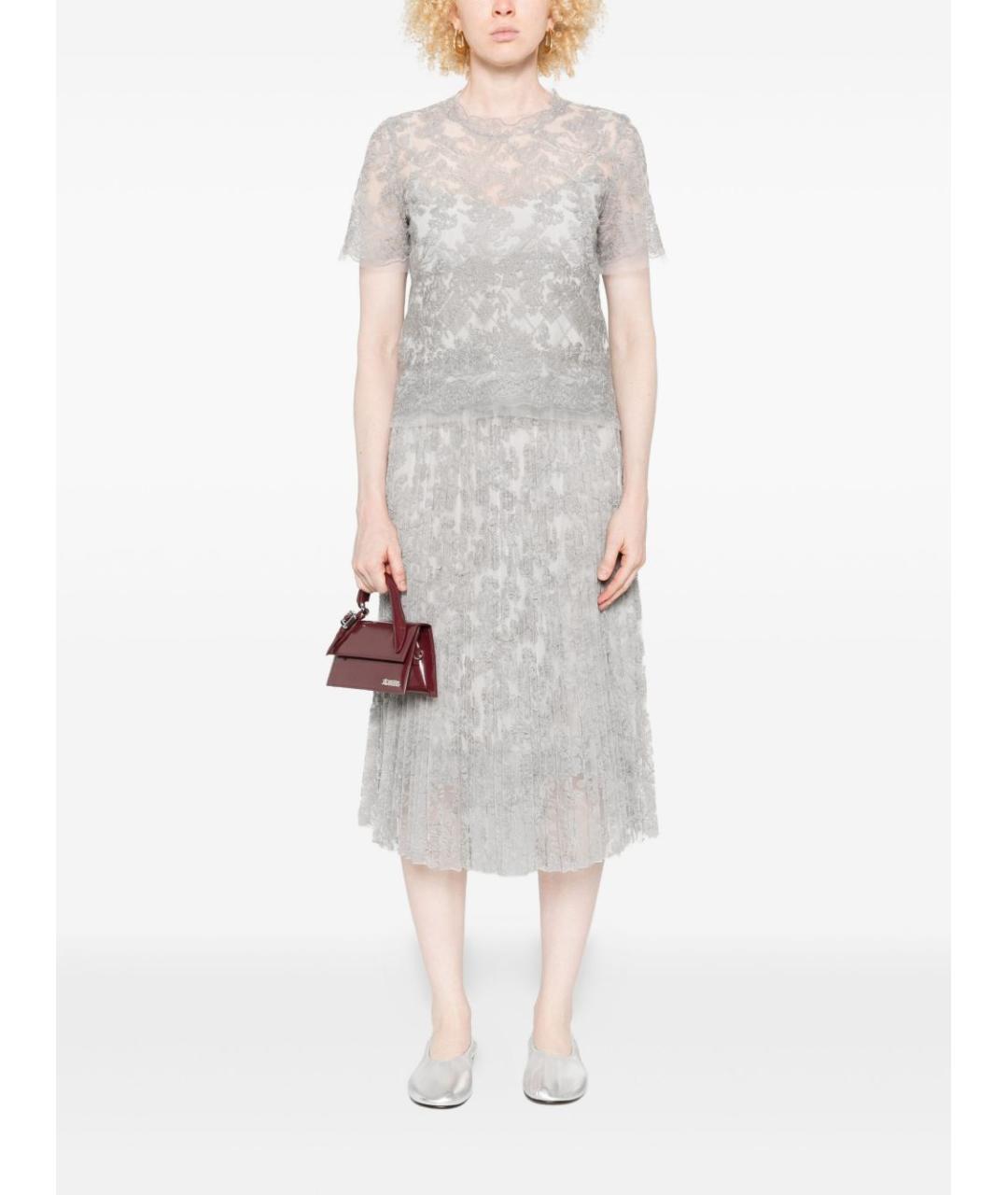 ERMANNO SCERVINO Серая юбка миди, фото 3