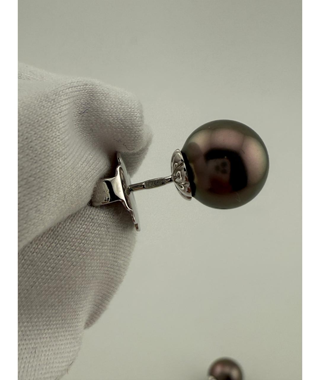 Mikimoto Золотые серьги из белого золота, фото 4