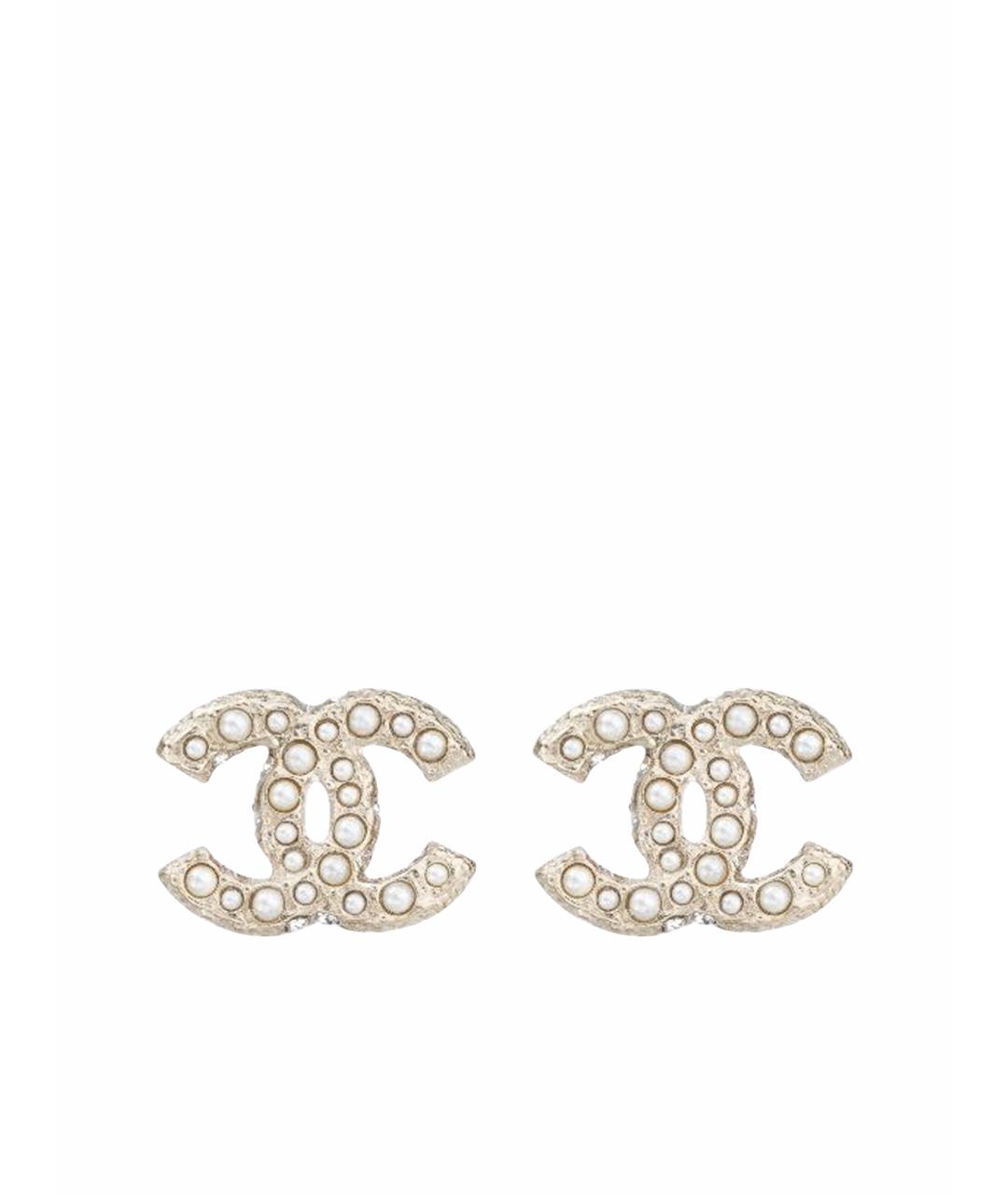 CHANEL Белые серьги, фото 1