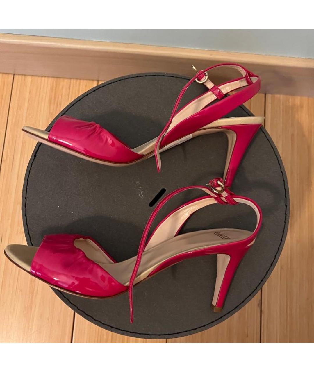 BALLY Розовые босоножки из лакированной кожи, фото 6