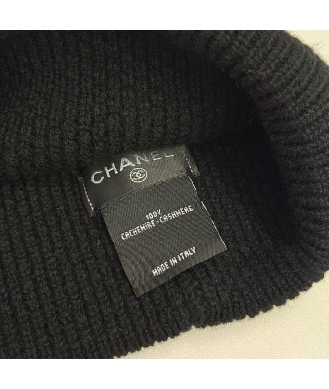 CHANEL Черная кашемировая шапка, фото 4