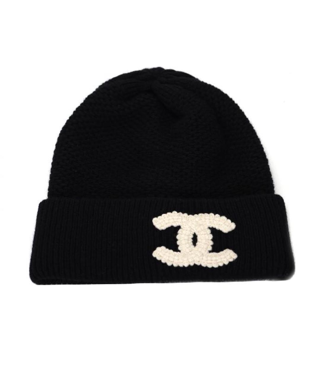 CHANEL Черная кашемировая шапка, фото 6