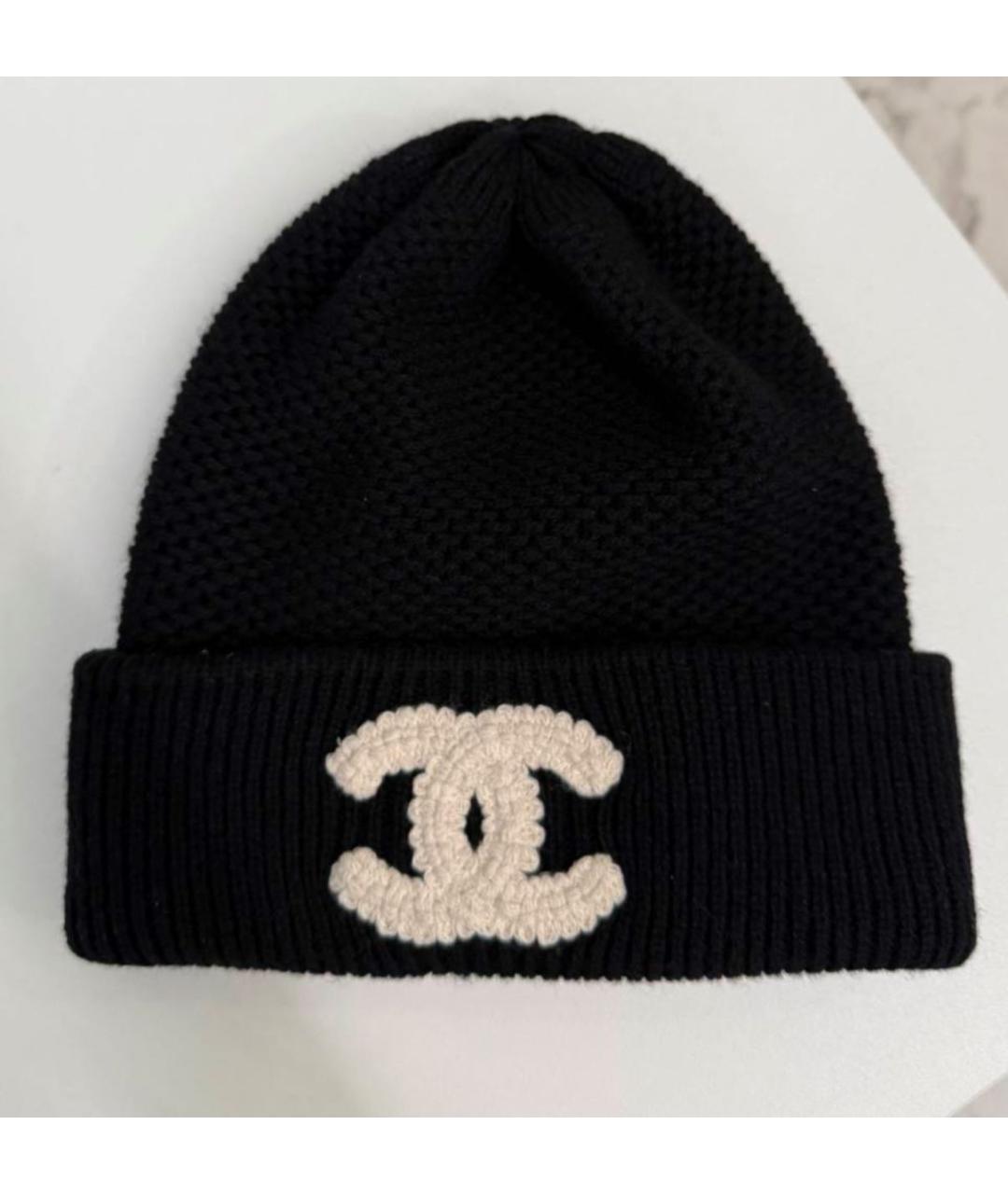 CHANEL Черная кашемировая шапка, фото 5