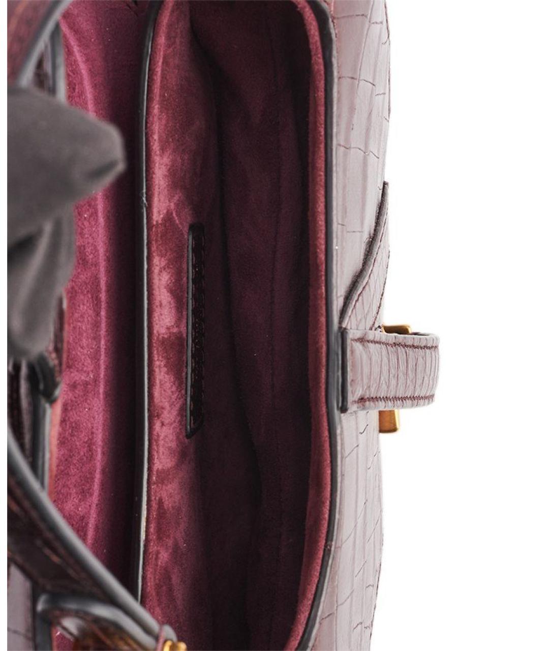 CHRISTIAN DIOR Бордовая сумка с короткими ручками из экзотической кожи, фото 4