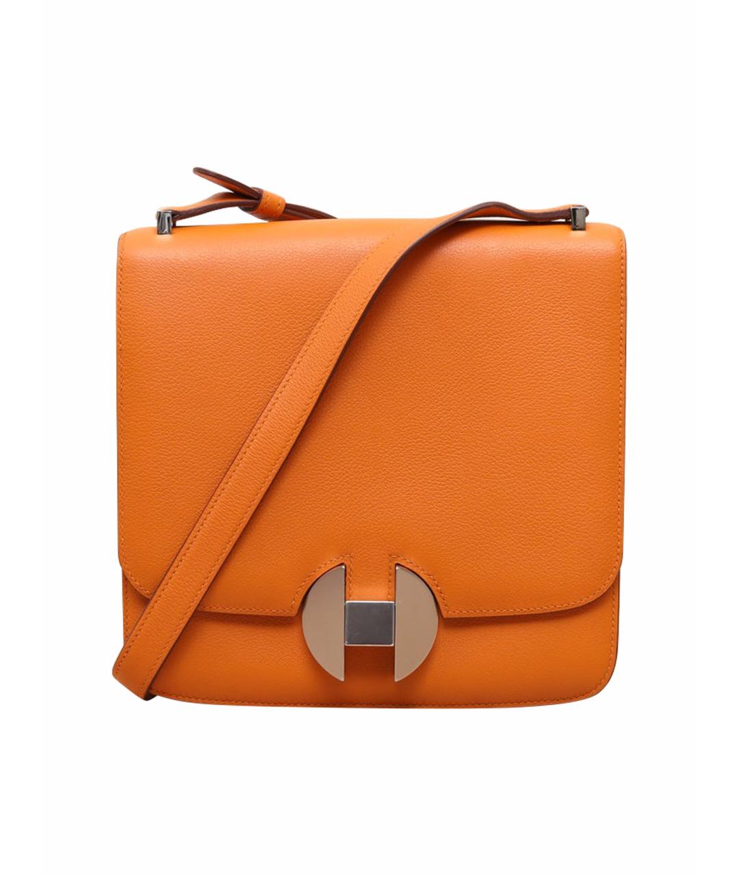 HERMES Оранжевая кожаная сумка через плечо, фото 1