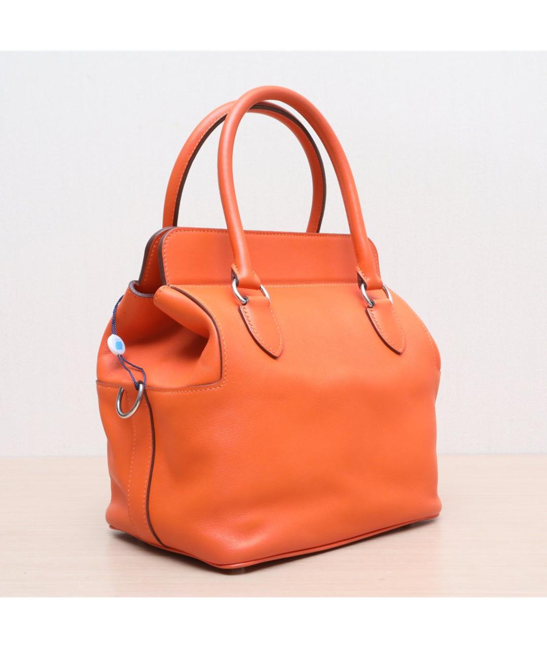 HERMES Оранжевая кожаная сумка через плечо, фото 5
