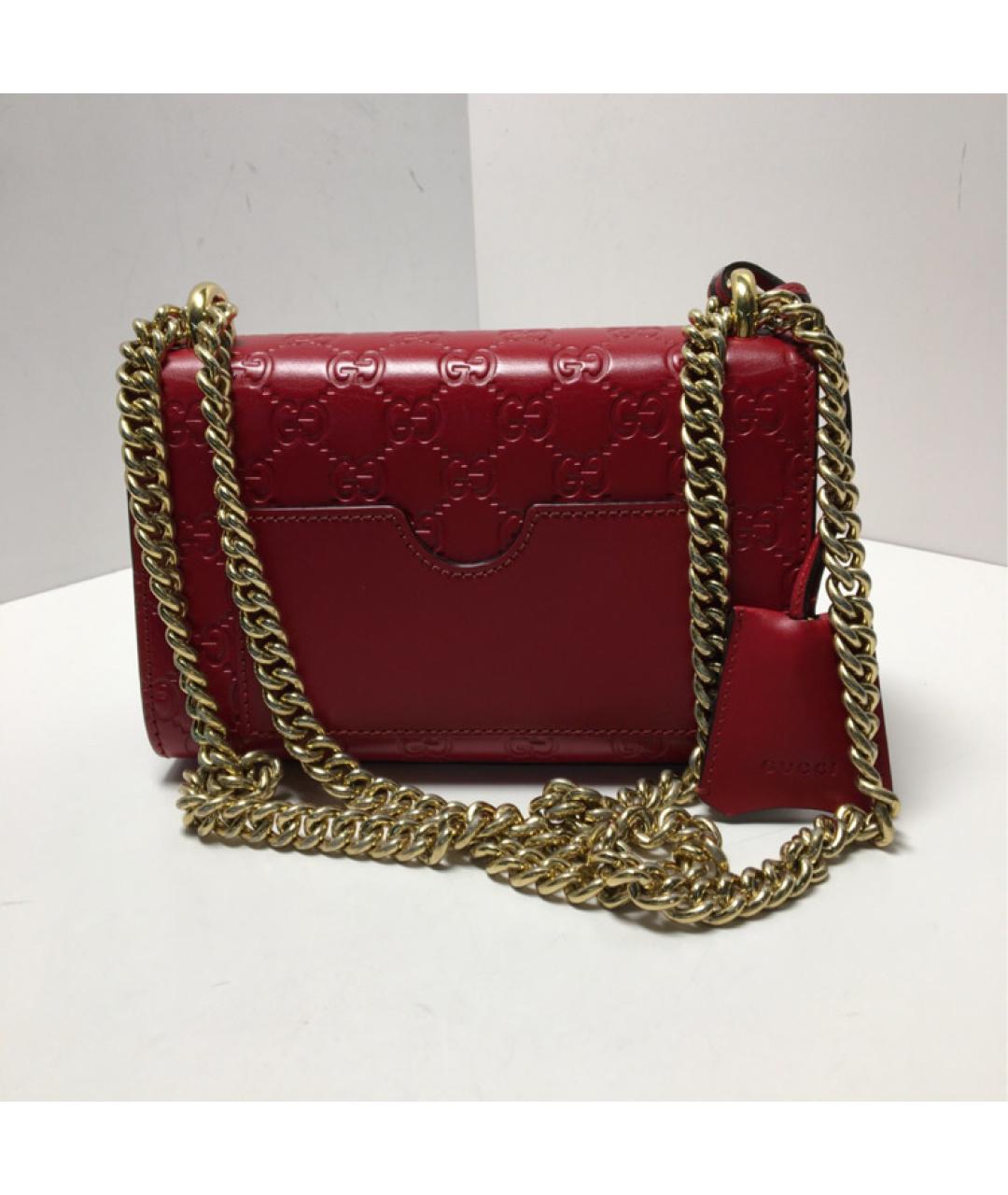 GUCCI Красная кожаная сумка через плечо, фото 3
