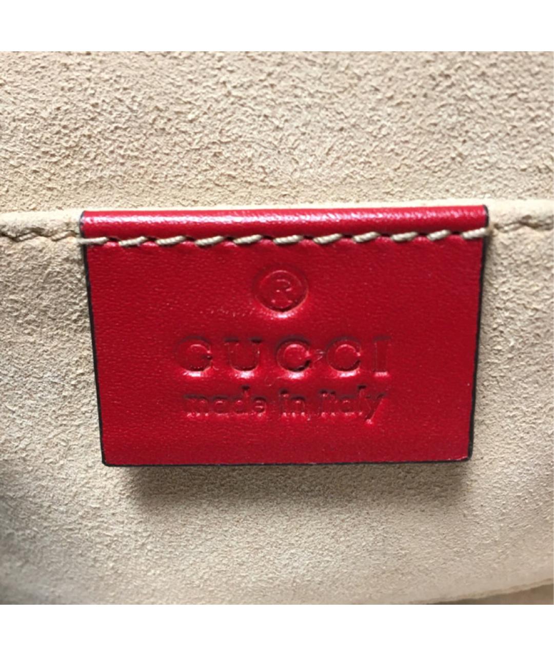 GUCCI Красная кожаная сумка через плечо, фото 2