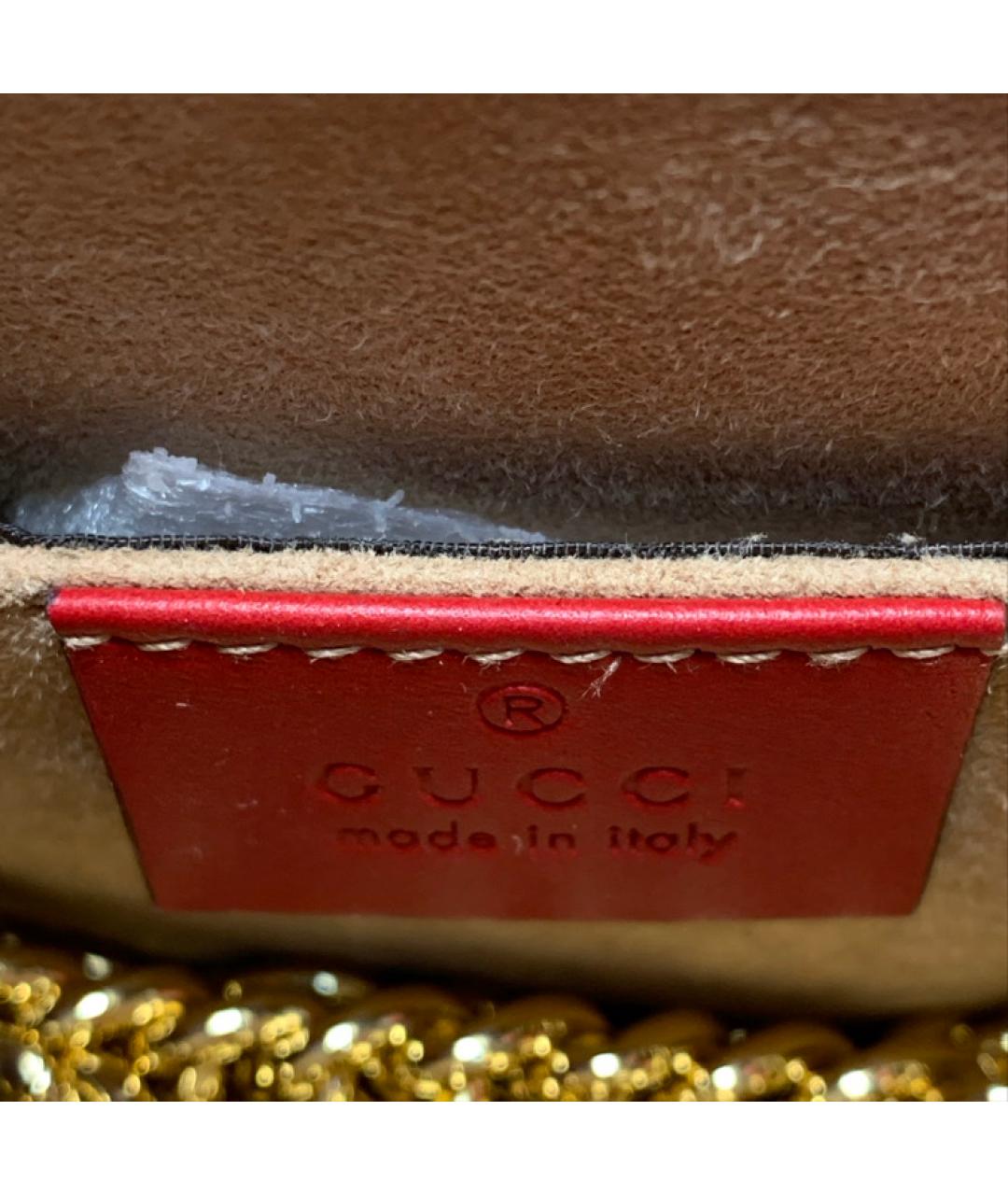 GUCCI Красная кожаная сумка через плечо, фото 2