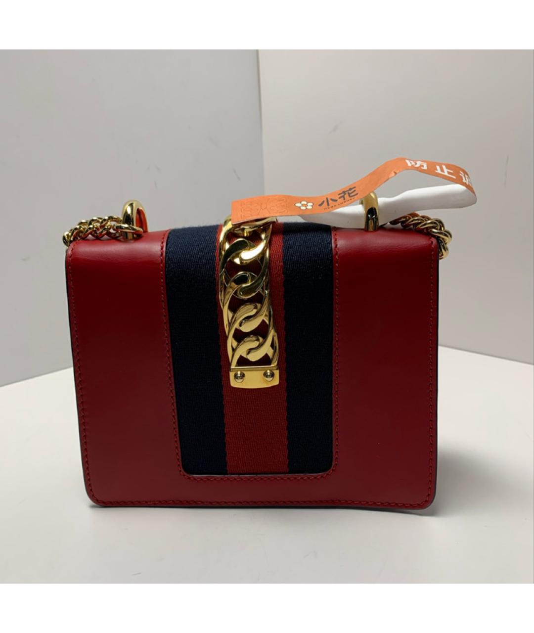 GUCCI Красная кожаная сумка через плечо, фото 3
