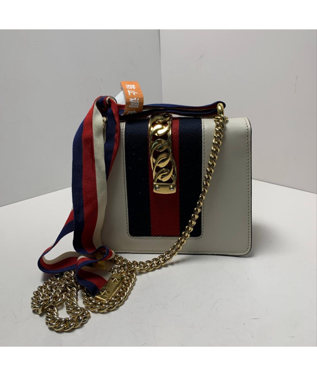GUCCI Белая кожаная сумка через плечо, фото 3