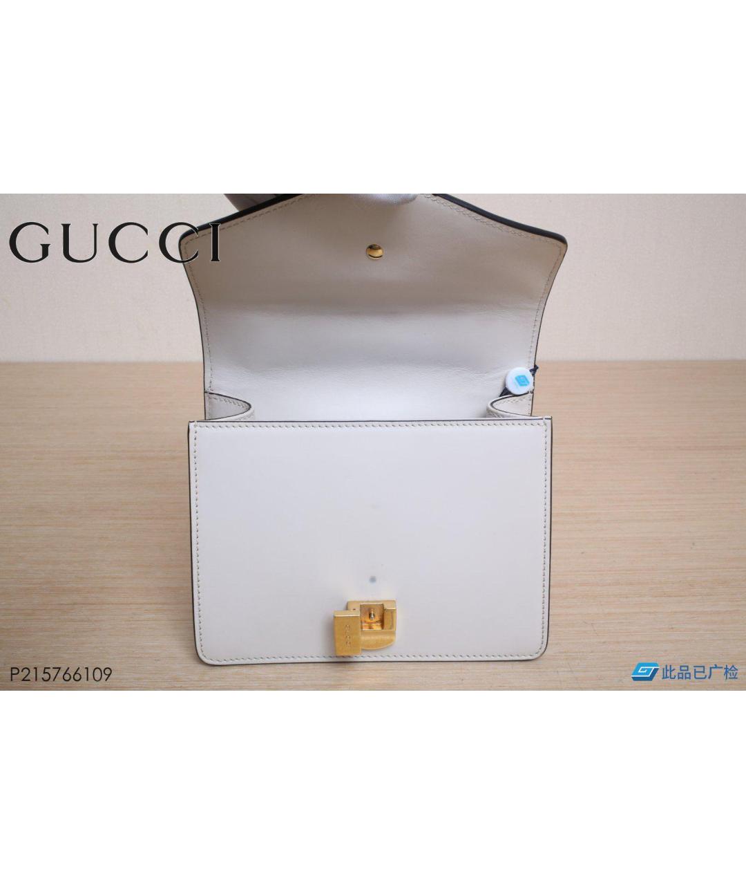 GUCCI Белая кожаная сумка через плечо, фото 8