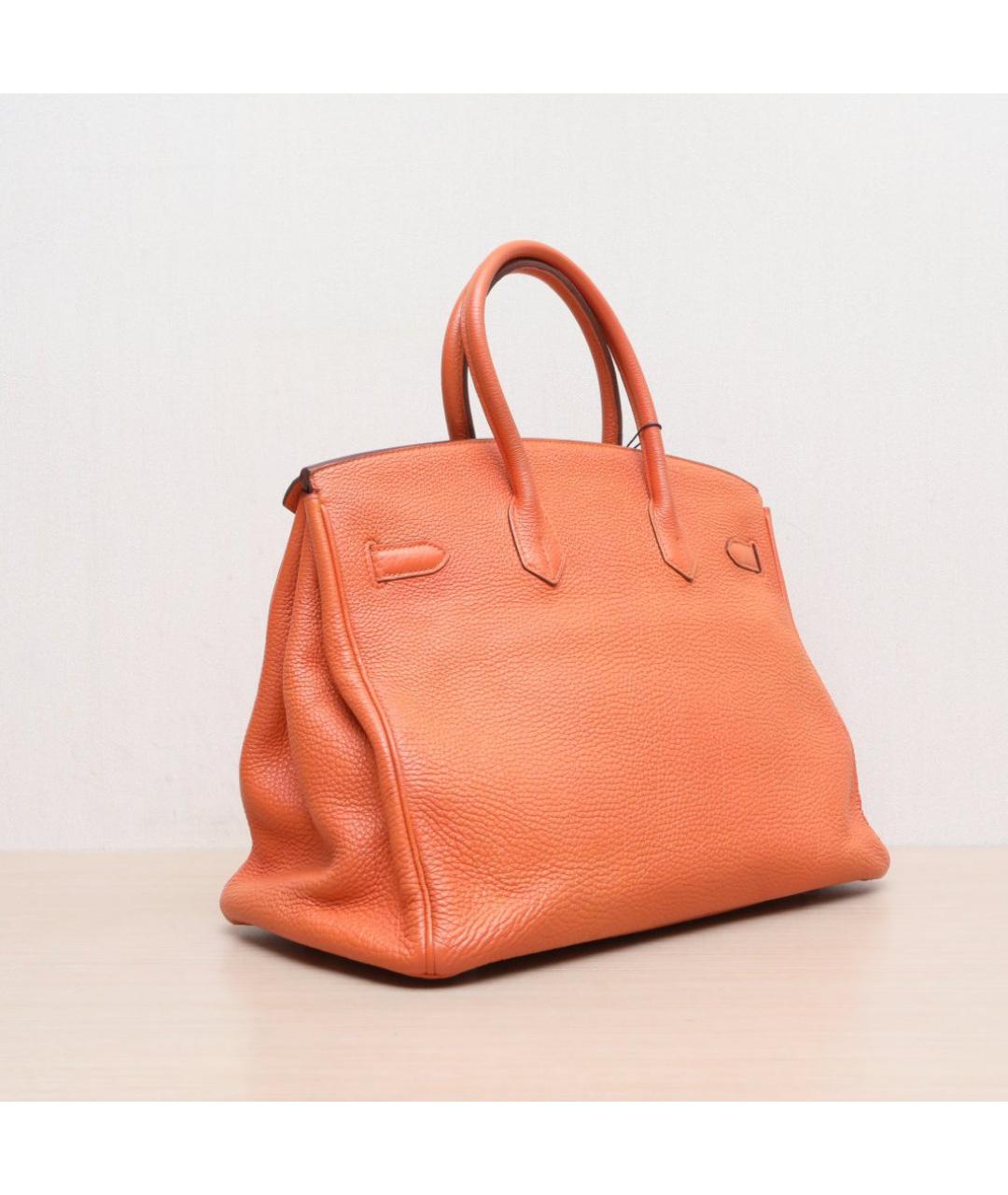 HERMES Оранжевая кожаная сумка через плечо, фото 5
