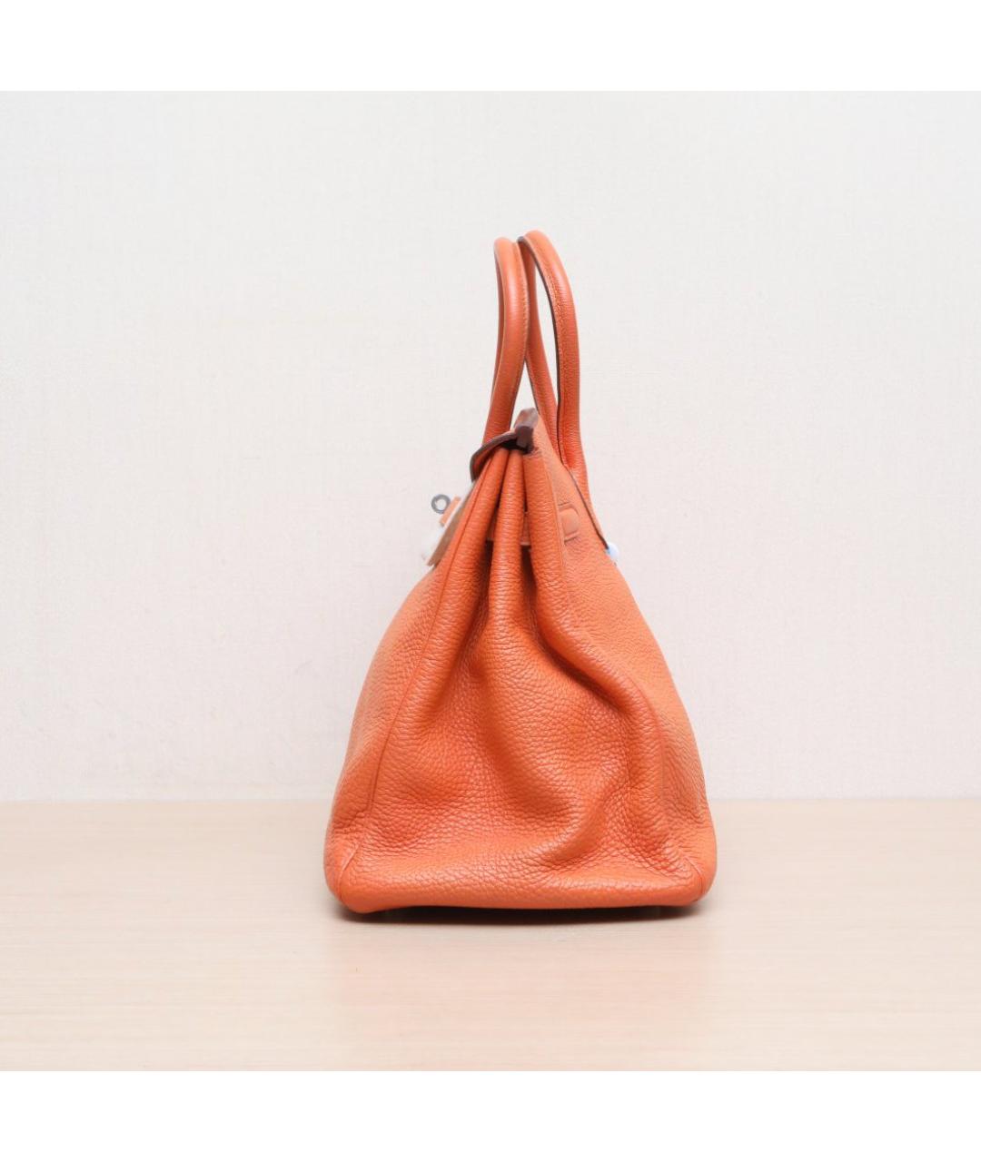 HERMES Оранжевая кожаная сумка через плечо, фото 4
