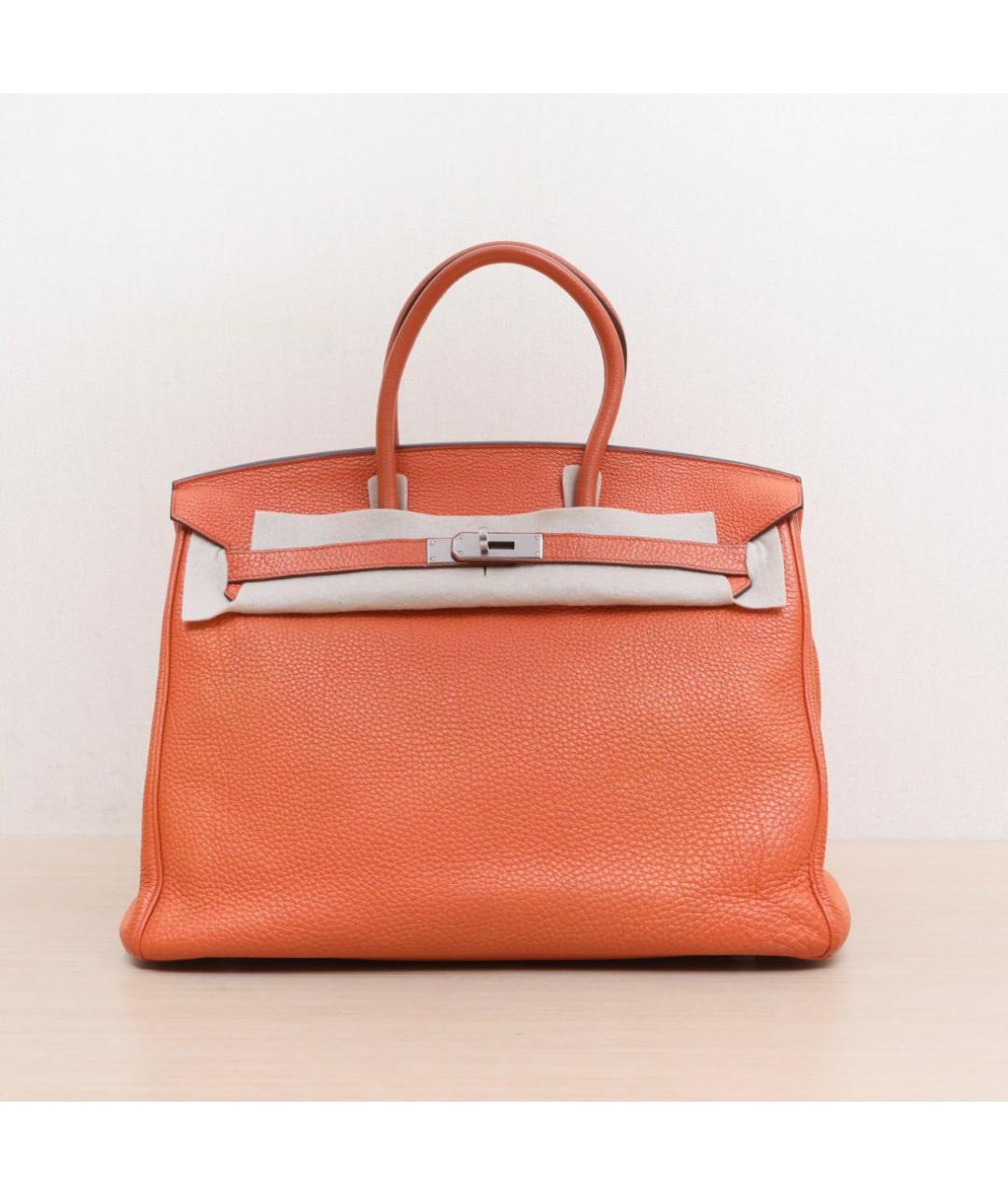 HERMES Оранжевая кожаная сумка через плечо, фото 2