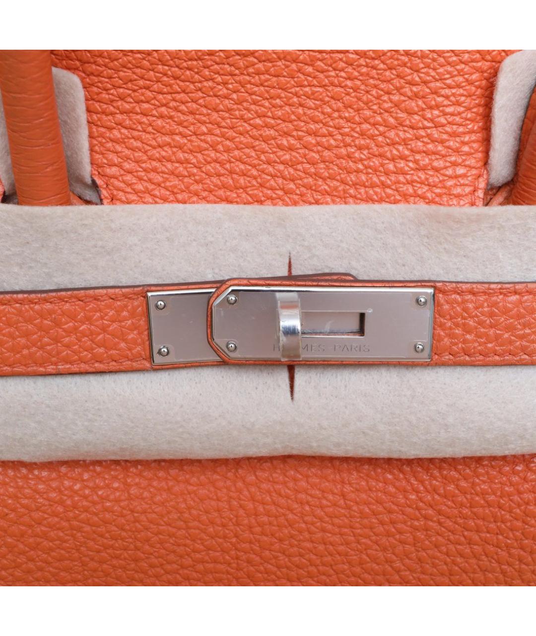 HERMES Оранжевая кожаная сумка через плечо, фото 7