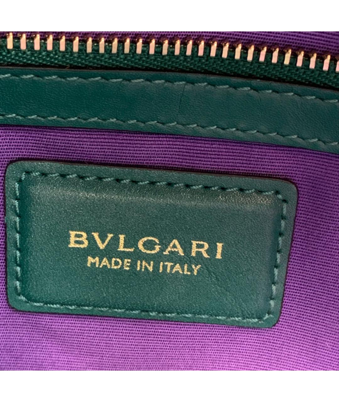 BVLGARI Зеленая кожаная сумка через плечо, фото 3