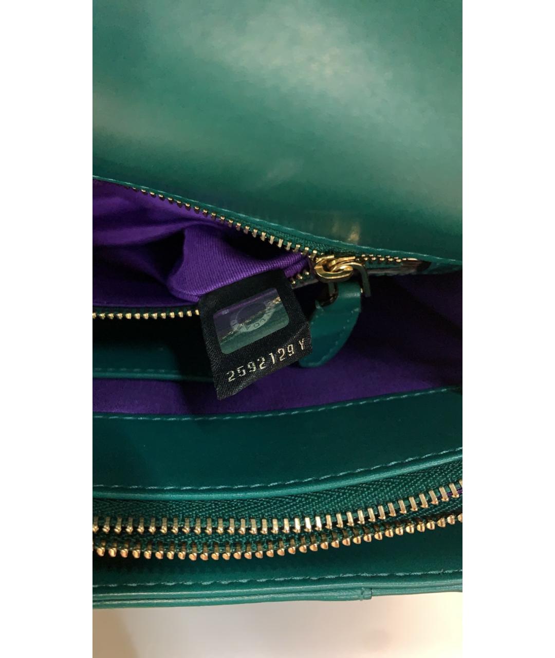 BVLGARI Зеленая кожаная сумка через плечо, фото 4