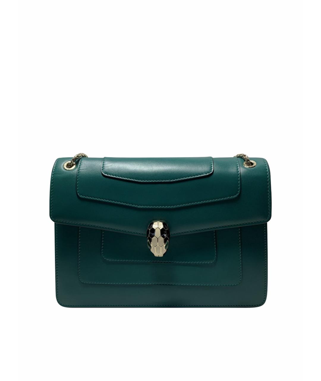 BVLGARI Зеленая кожаная сумка через плечо, фото 1