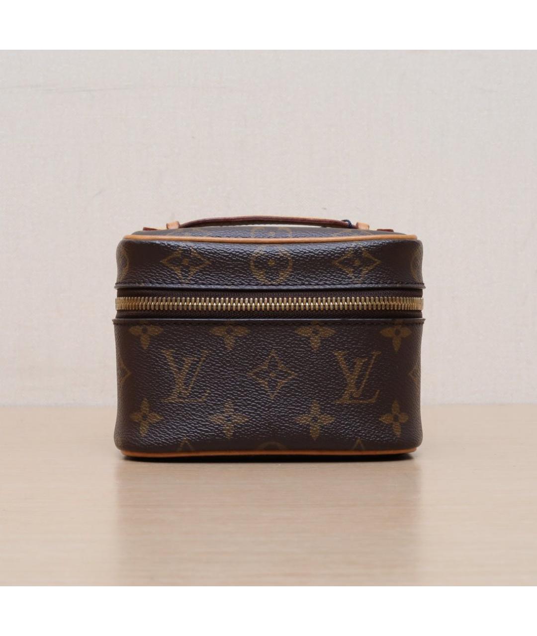 LOUIS VUITTON Коричневая кожаная косметичка, фото 2