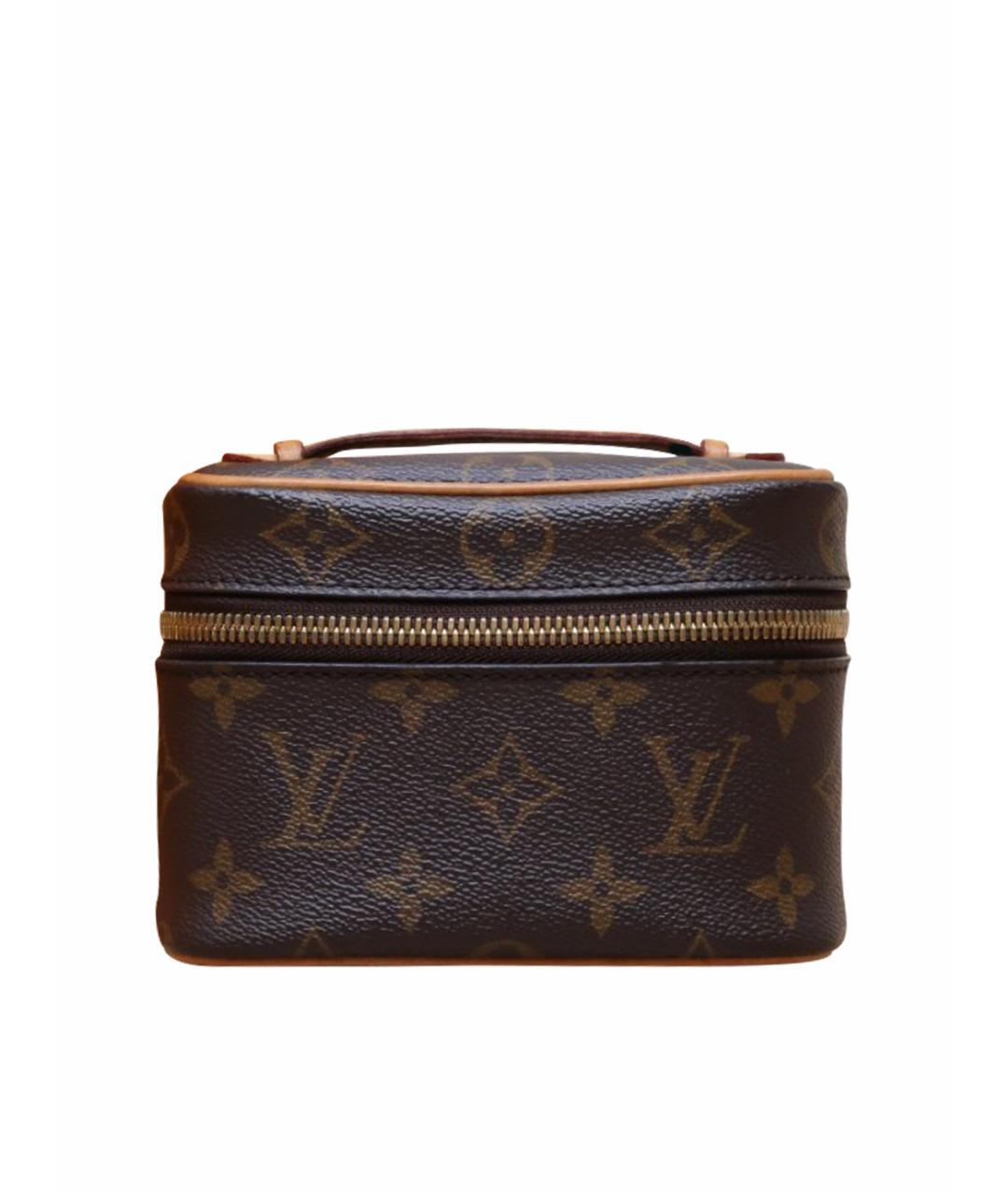 LOUIS VUITTON Коричневая кожаная косметичка, фото 1