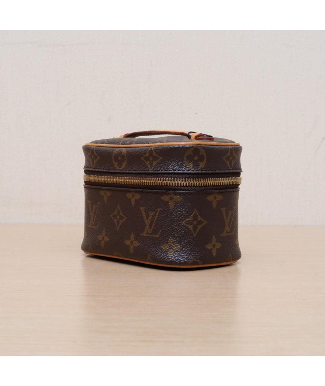 LOUIS VUITTON Коричневая кожаная косметичка, фото 3