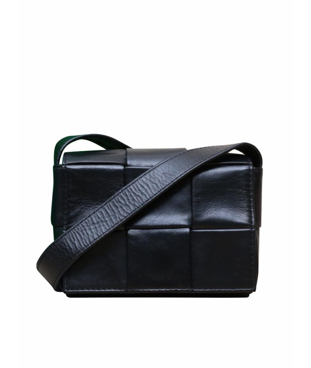 BOTTEGA VENETA Черная кожаная сумка через плечо, фото 1