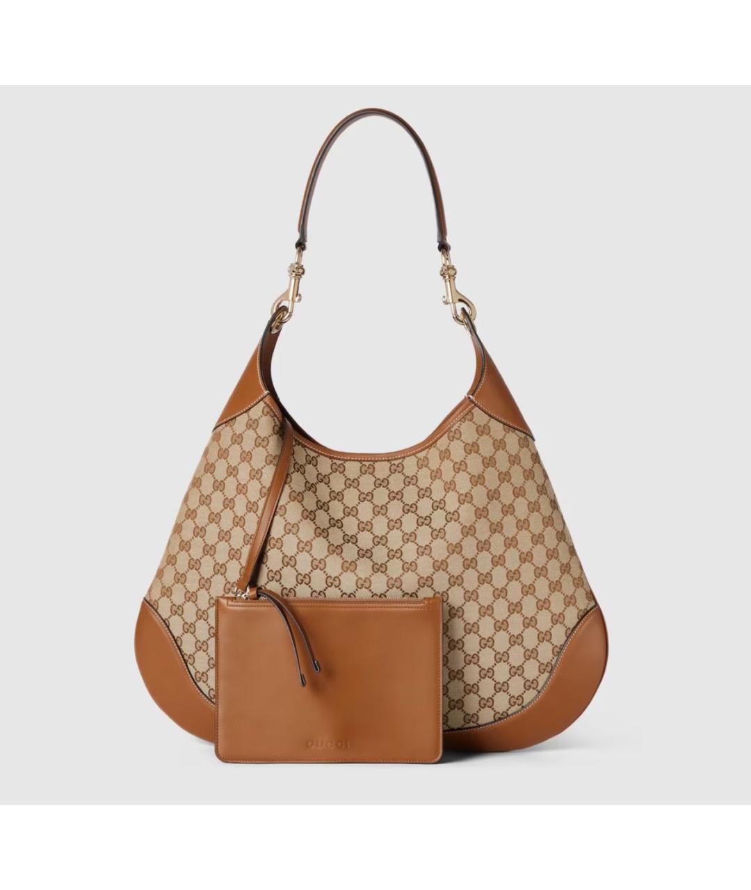 GUCCI Бежевая жаккардовая сумка через плечо, фото 3
