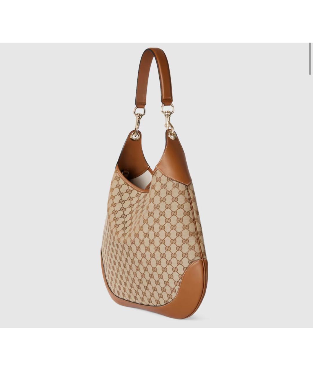 GUCCI Бежевая жаккардовая сумка через плечо, фото 2