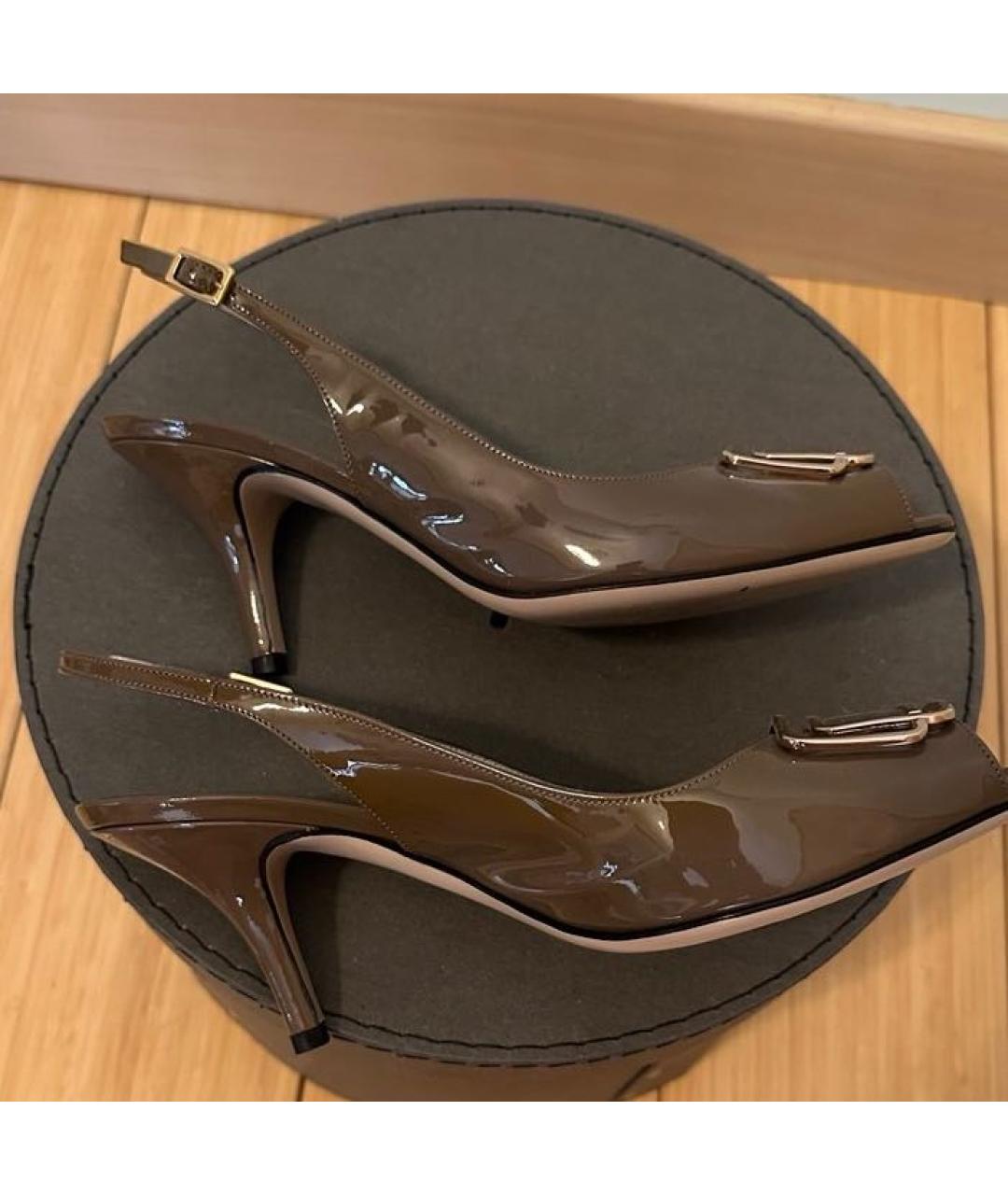 FERRAGAMO Коричневые туфли из лакированной кожи, фото 5